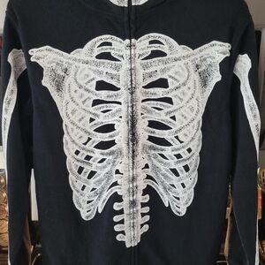 Old Navy Black and White Skeleton Hoodie